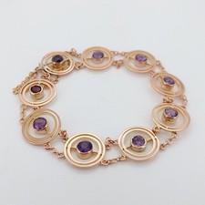 9ct Gold Amethyst Bracelet