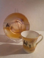 Antique Hand Painted Egyptian Revival 1930s Tea Cup /Saucer