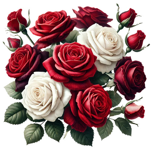 Tea rose bouquet - bouquet, vinyl