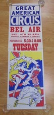 GREAT AMERICAN CIRCUS Bel Air ORIGINAL POSTER 1950's - 1970's COOL ARTWORK RARE