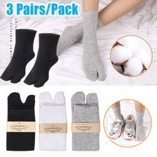 3Pairs Men Women Flip Flop Sandal Split Toe Japanese Kimono Tabi Ninja Socks Set