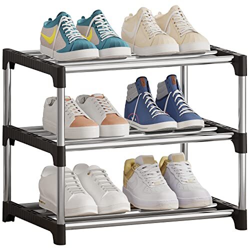 Small shoe rack stackable - rack,