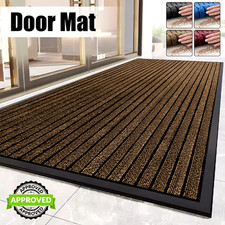 Non Slip Rubber Door Mat Heavy Duty Washable Rug Indoor Outdoor Welcome Door Mat