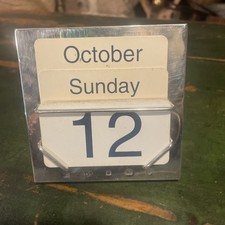 A Stunning Carrs of Sheffield Solid Silver Desk Calendar, Dated 2000 