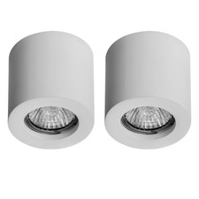 Set of 2 White Plaster Surface Mounted Ceiling Lights DownLights Modern Lighting
