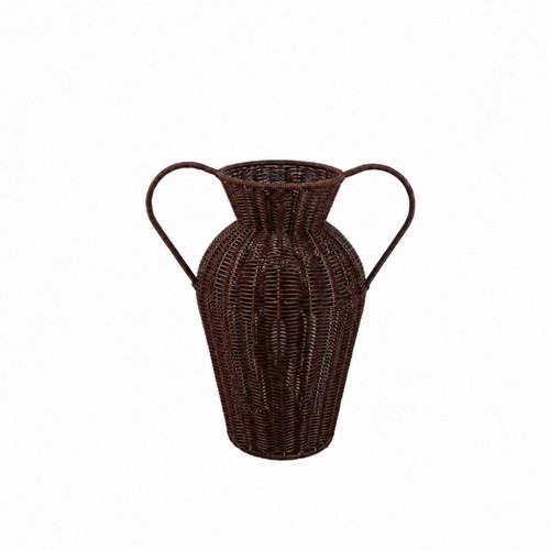 Handwoven rattan vase with - handwoven,
