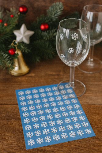 100x mini snowflakes - , stickers
