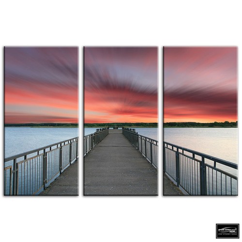 Lake jetty pier sunset - jetty,