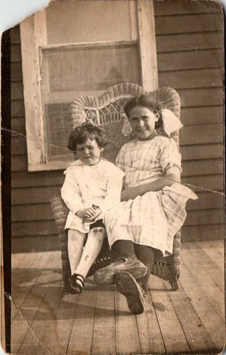 Rppc postcard two children - two, in