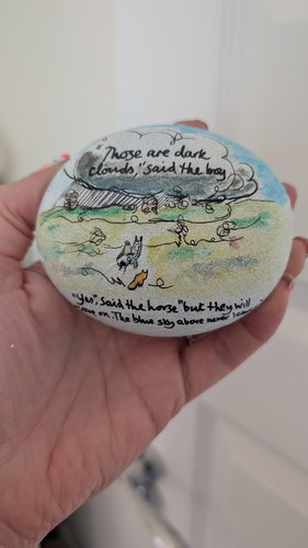 Hand painted pebble the boy - pebble,