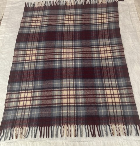 Vintage tartan throw 100 wool - vintage,