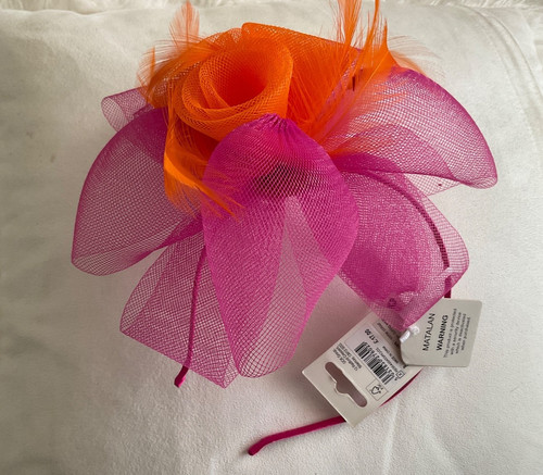Flower feather hair fascinator - feather,