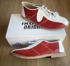 Ikon Original Mens Leather Red White Black Marriott Mod 60S Style Bowling Shoes
