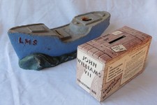 John Williams Boat Papier Mache Donation/Collection Money Box