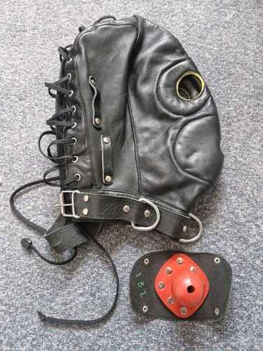 Leather hood fetish - , mask