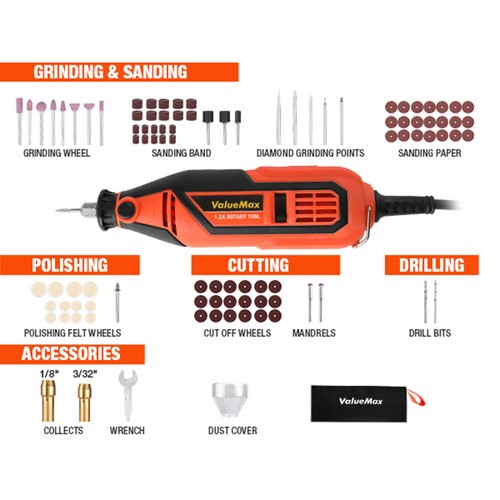 Valuemax 2amp corded dremel - 1.2amp,