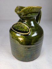 Youghal Irish Studio Pottery  Jug Vase Irish Dew Green Glaze Vintage Rare Prop
