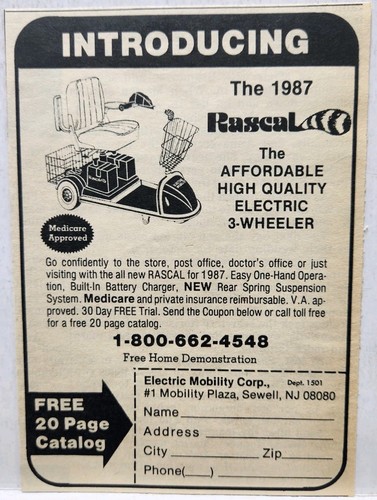 1987 rascal electric - electric, scooter