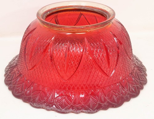 Antique amberina glass lamp - amberina,