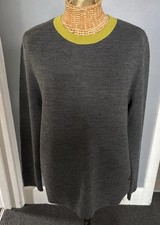 ISOBAA—WOMENS MERINO HONEYCOMB SWEATER (SMOKE/LIME) M outdoor/Ideal winter. VGC