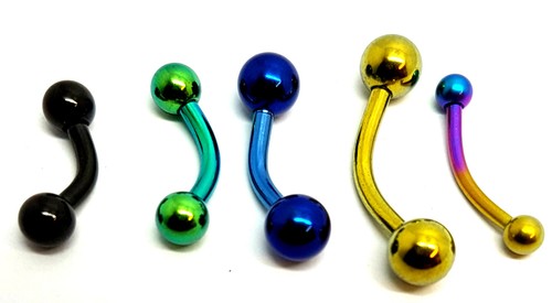 Titanium curved barbell - titanium,