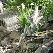 Resin Tudor Turek Sitting Fairy Statue Garden Ornament Decor Craft Landscaping