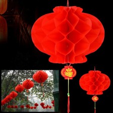 20X Chinese New Year Red Paper Lanterns Hang Lantern Tassel Hanging Party Decor