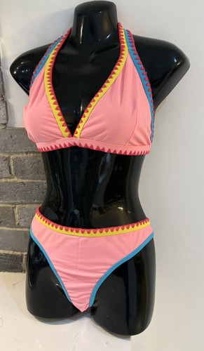 Coral orange halter bikini - orange,