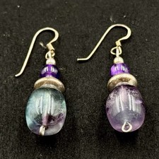 Fluorite Fishhook Earrings
