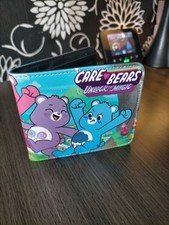 New Care Bears Unlock The Magic Wallet Black Faux Leather Bi-fold New