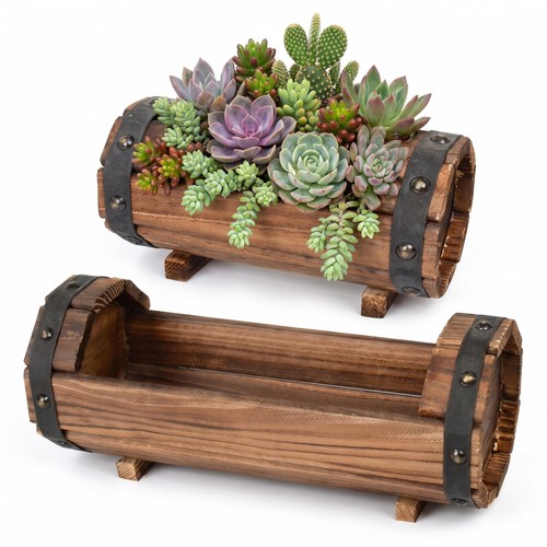 Doitool half barrel planters - half,
