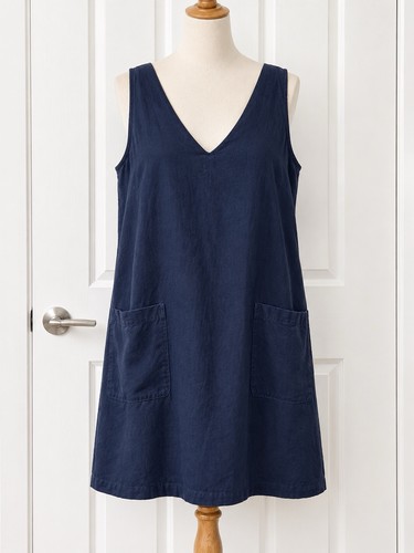 Next navy linen - navy, pinafore