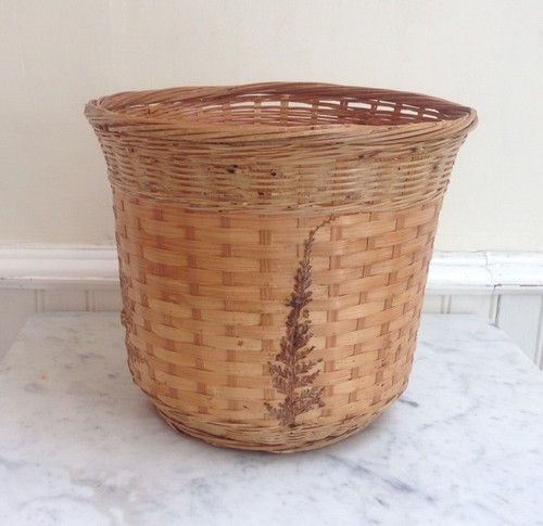 Vintage wicker rafia planter - vintage,
