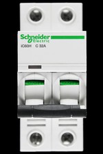SCHNEIDER 32 AMP CURVE C 10kA DOUBLE POLE MCB CIRCUIT BREAKER A9F54232 IC60H