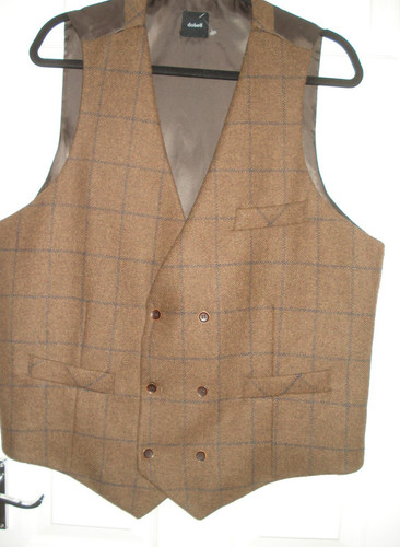 Brown tweed waistcoat tailored - brown,