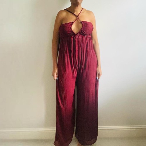 Zara burgundy wide leg - burgundy,