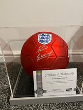 Paul “ Gazza” Gascoigne Hand Signed England Ball. On Mount In Perspex Case COA.