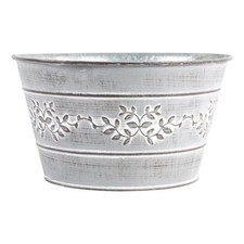 Grey metal leafy - grey, bowl