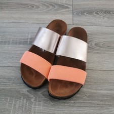 Bonova Womens Double Strap Rose Gold/orange Sandals Size UK 7 EU 40