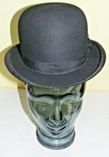 Vintage 1940s black wool felt