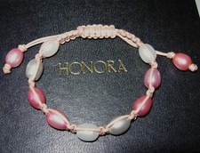 HONORA CULTURED FRESHWATER PEARL ADJUSTABLE FRIENDSHIP BRACELET CFW MACRAME  QVC