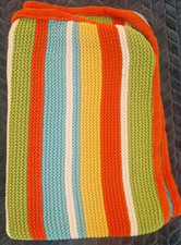 Knitted Blanket Stripes Pram
