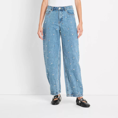 Women mid rise studded barrel - women, mid-rise