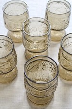 Vintage Videnza Smoke Glass Tumblers 1970s Italy x6