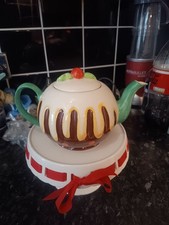 Ceramic M& S Christmas Pudding Teapot - Fabulous Festive Fun!