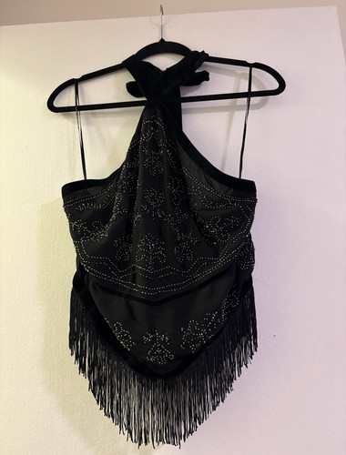 Zara black halter chiffon - zara,