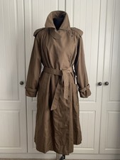 Vintage Ladies Camargue Brown Lined Trench Coat Size 12 New