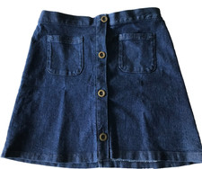 Girls Button Front Denim Skirt
