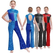 UK Girls Sequins Leotard Latin