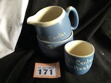 BLUE SMALL JUG, BOWL & Egg Cup - DEVONMOOR POTTERY R&R Centre Shaftesbury